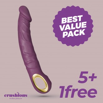 5 + 1 FREE CRUSHIOUS MAGNUS REALISTIC VIBRATOR PURPLE