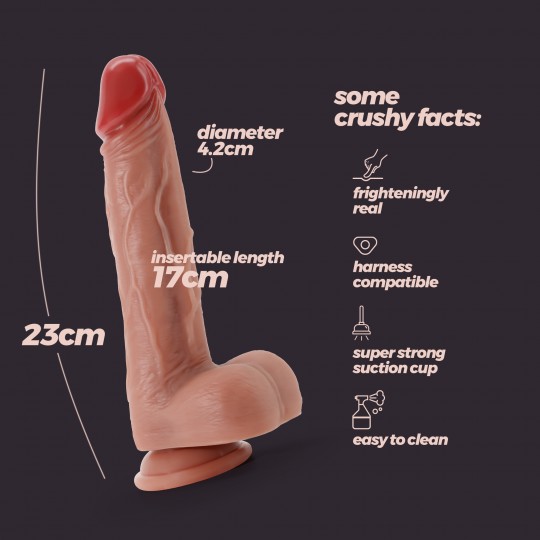 DILDO INVITIKTUS 9 IN SILICONE LIQUIDO CRUSHIOUS COLOR CARNE