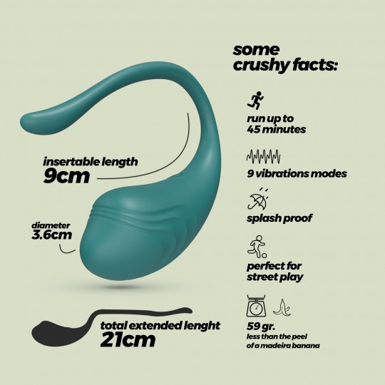 UOVO VIBRANTE RICARICABILE CON TELECOMANDO TAMAGO CRUSHIOUS EMERALDO 