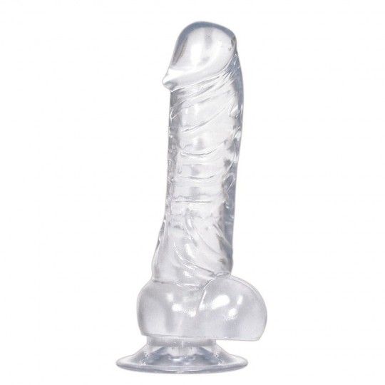 DILDO COM VENTOSA CRYSTAL CLEAR