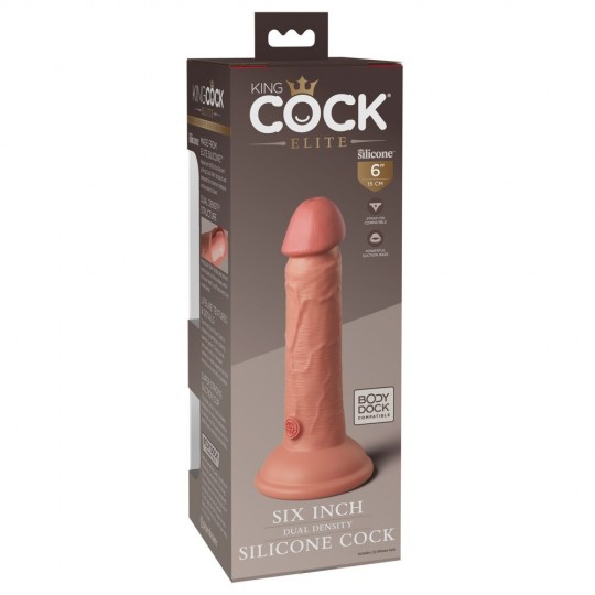 6" DUAL DENSITY SILICONE COCK