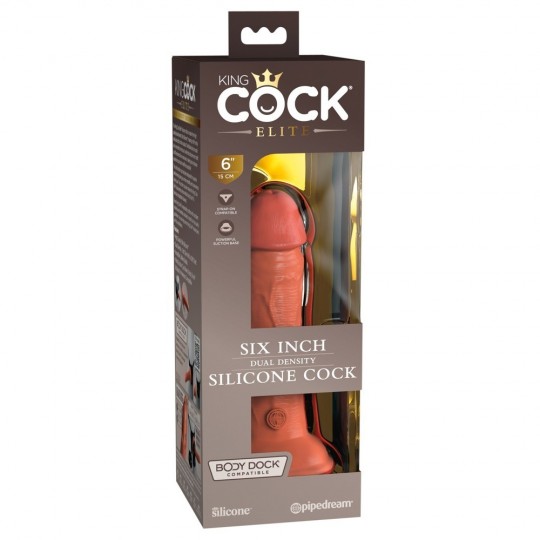 6\" DUAL DENSITY SILICONE COCK