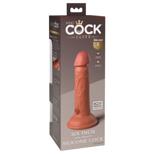 6\" DUAL DENSITY SILICONE COCK