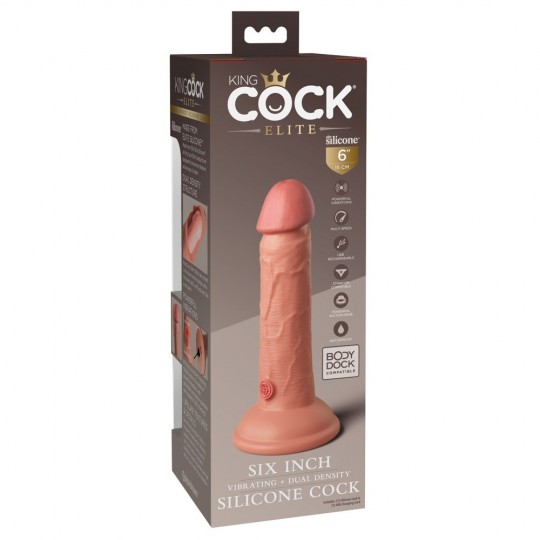 6\" VIBRATING + DUAL DENSITY SILICONE COCK