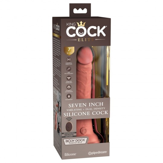 7\" VIBRATING + DUAL DENSITY SILICONE COCK WITH REMOTE