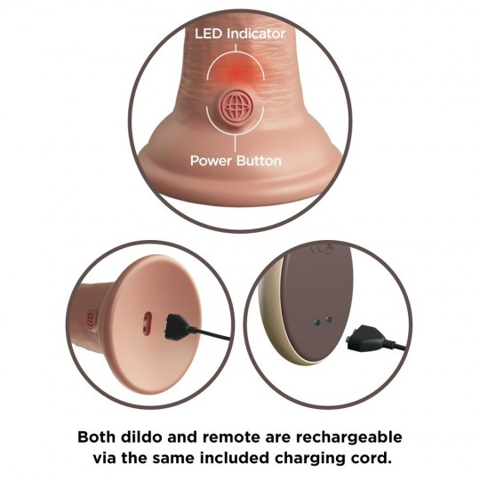 9" VIBRATING + DUAL DENSITY SILICONE COCK WITH REMOTE
