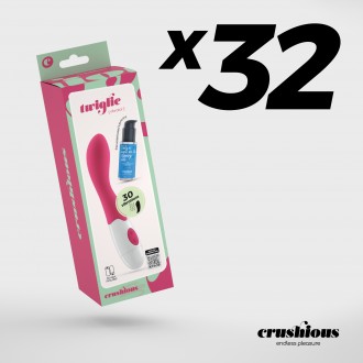 CONFEZIONE DA 32 TWIGLIE VIBRATORE CON LUBRIFICANTE A BASE D'ACQUA INCLUSO CRUSHIOUS