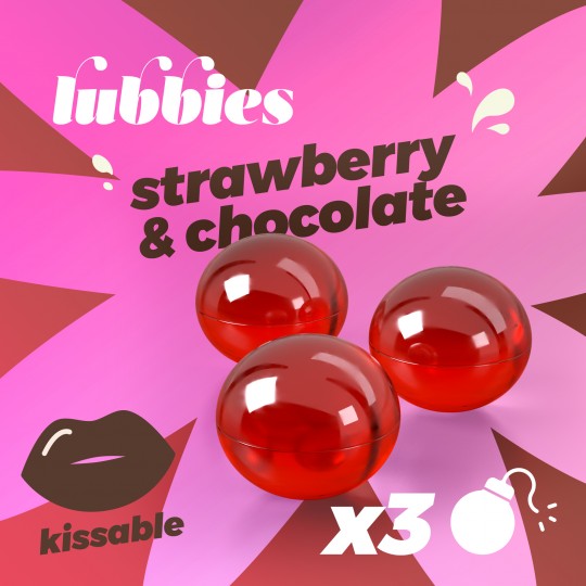 BOULES D'HUILE À BAISER LUBBIES CRUSHIOUS FRAISE &amp; CHOCOLAT