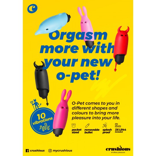 КРАШИУС O-PET ДЬЯВОЛ С 10 ВИБРОПУЛЯМИ КРАСНЫЙ