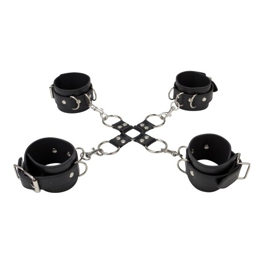 ESPOSAS PARA MUÑECAS Y TOBILLOS OUCH! HAND AND LEG CUFFS NEGRAS