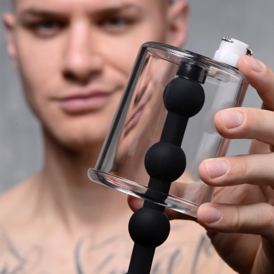 ЦИЛИНДР ROSEBUD - АНАЛЬНАЯ ПОМПА С СИЛИКОНОВЫМИ АНАЛЬНЫМИ БУСИНАМИ