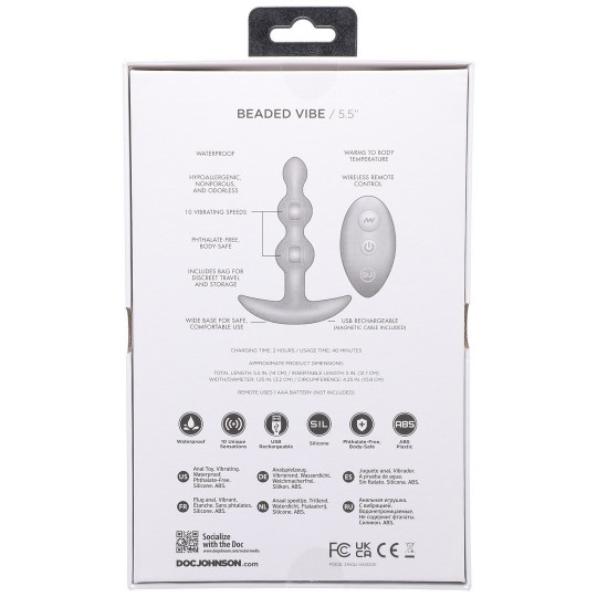 BEADED VIBE - SILICONE ANAL PLUG WITH REMOTE CONTROL