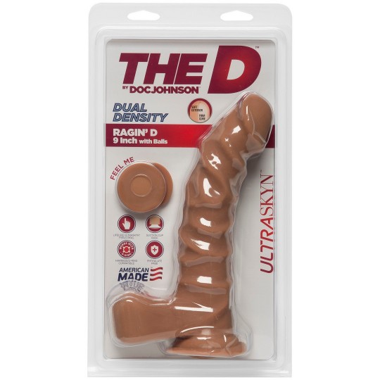 RAGIN' D - REALISTIC ULTRASKYN DILDO WITH BALLS - 9 / 22 CM