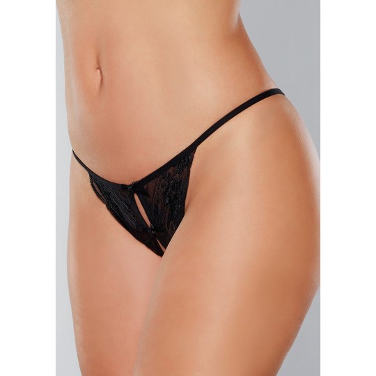 LACE PANTY WITH OPEN BACK AND BOW DETAIL - ONE SIZE