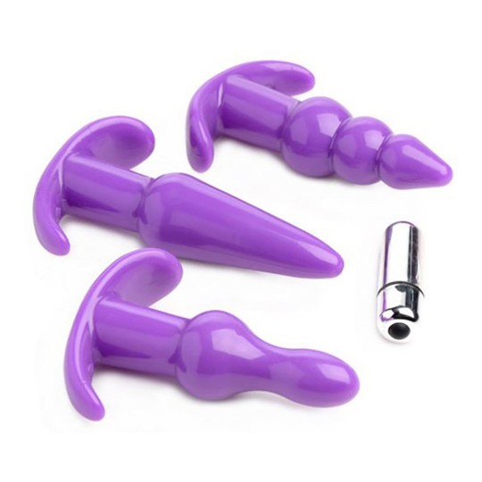 4 PIECE VIBRATING BUTT PLUG SET