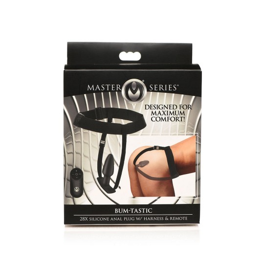 BUM-TASTIC - СИЛИКОНОВАЯ АНАЛЬНАЯ ПРОБКА С ЖГУТОМ И ПУЛЬТОМ УПРАВЛЕНИЯ