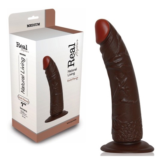 DILDO REALISTICO VERO RAPIMENTO TERRA SAPORE 7 &quot; NERO