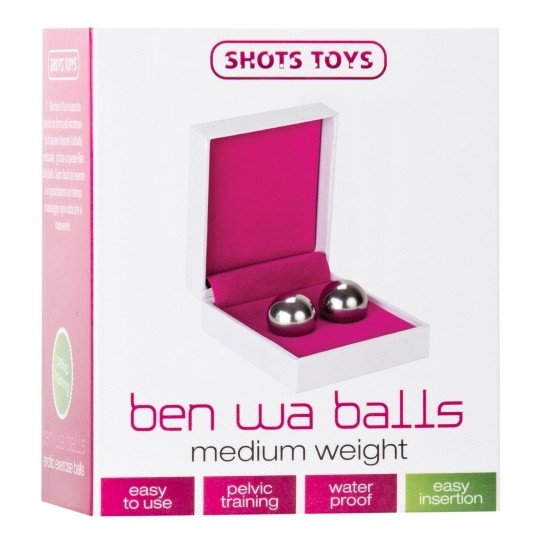 BOLAS VAGINAIS BEN WA BALLS MEDIUM WEIGHT PRATEADAS 