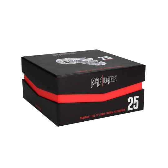 MODEL 25 - CHASTITY CAGE - 3.5'' / 9 CM - TRANSPARENT