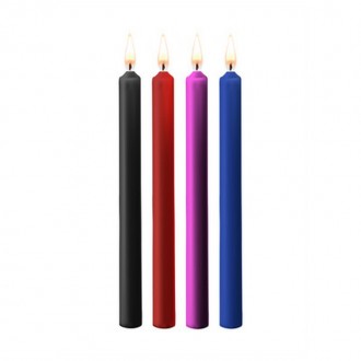 TEASING WAX CANDLES - 4 PIECES - LARGE - MULTICOLOR