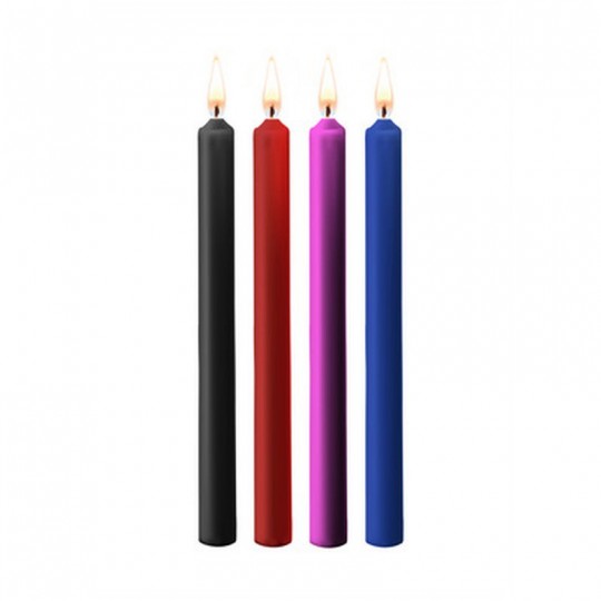 TEASING WAX CANDLES - 4 PIECES - LARGE - MULTICOLOR