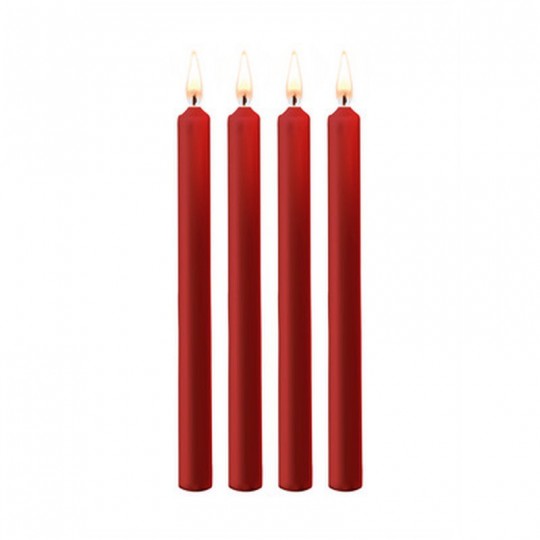 TEASING WAX CANDLES - 4 PIECES - LARGE - RED