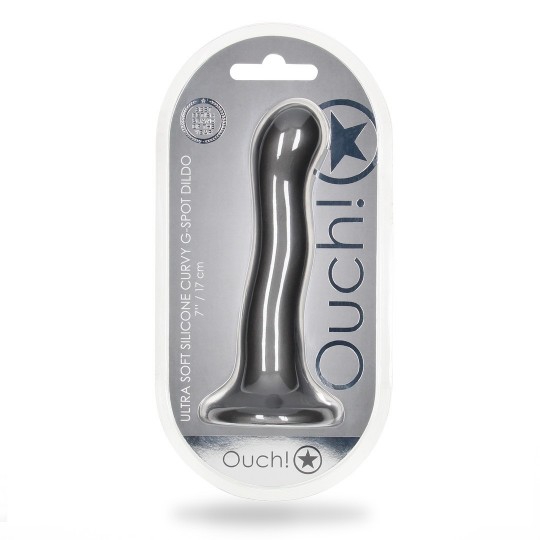 ULTRA SOFT SILICONE CURVY G-SPOT DILDO - 7' / 17 CM