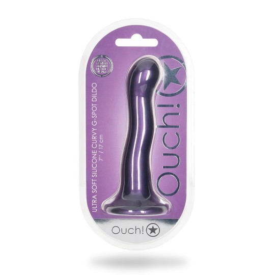 ULTRA SOFT SILICONE CURVY G-SPOT DILDO - 7' / 17 CM