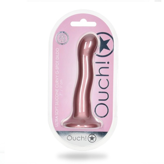ULTRA SOFT SILICONE CURVY G-SPOT DILDO - 7' / 17 CM