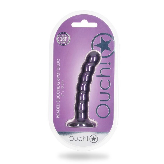 BEADED SILICONE G-SPOT DILDO - 5'' / 13 CM