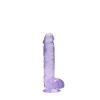 DILDO REALISTA CON TESTICULOS CRYSTAL CLEAR 6 /15 CM MORADO REALROCK