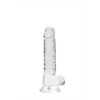 DILDO REALISTA CON TESTICULOS CRYSTAL CLEAR 7 /18 CM TRANSPARENTE REALROCK