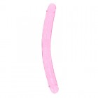DILDO DOBLE CRYSTAL CLEAR 13 /34 CM ROSA REALROCK