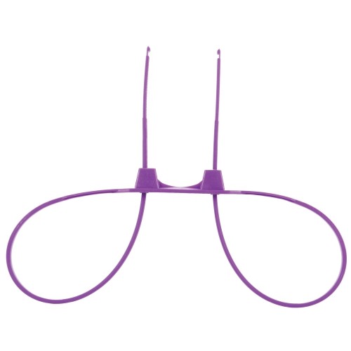 Disposable ouch! zip tie cuffs purple