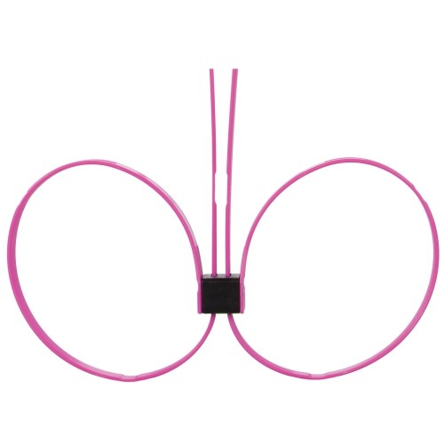 Disposable ouch! zip tie cuffs extended pink