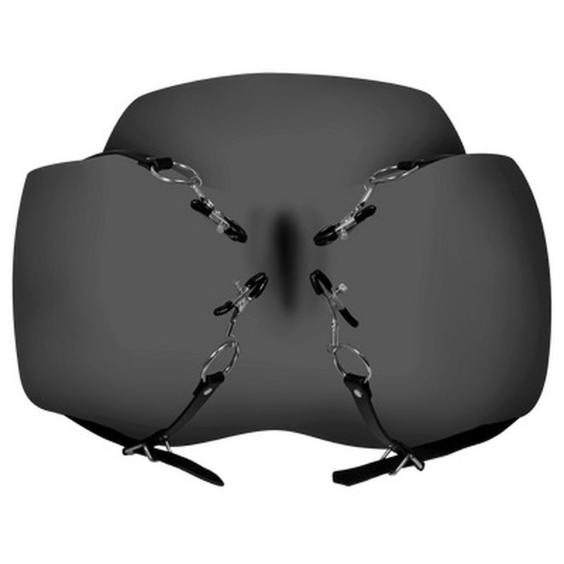 Divaricatori  xtreme labia spreader with clamps nero ouch!