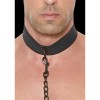 COLLAR DE NEOPRENO NEGRO CON CORREA OUCH!