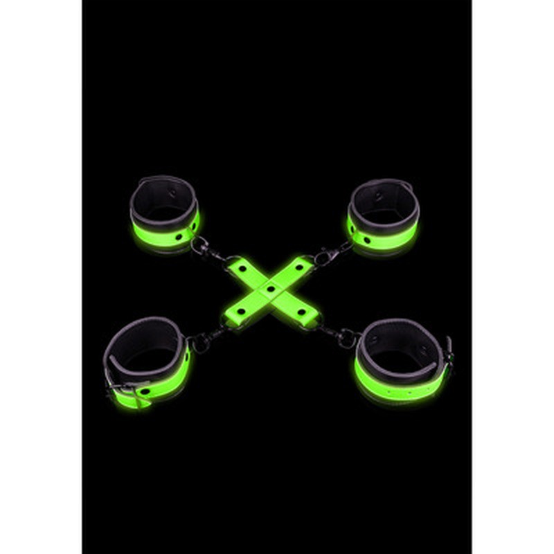Manette per i polsi e le caviglie con hogtie glow in the dark ouch!