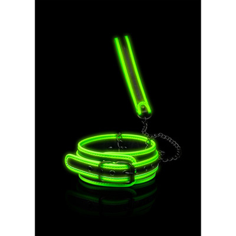 Collare con guinzaglio glow in the dark ouch!
