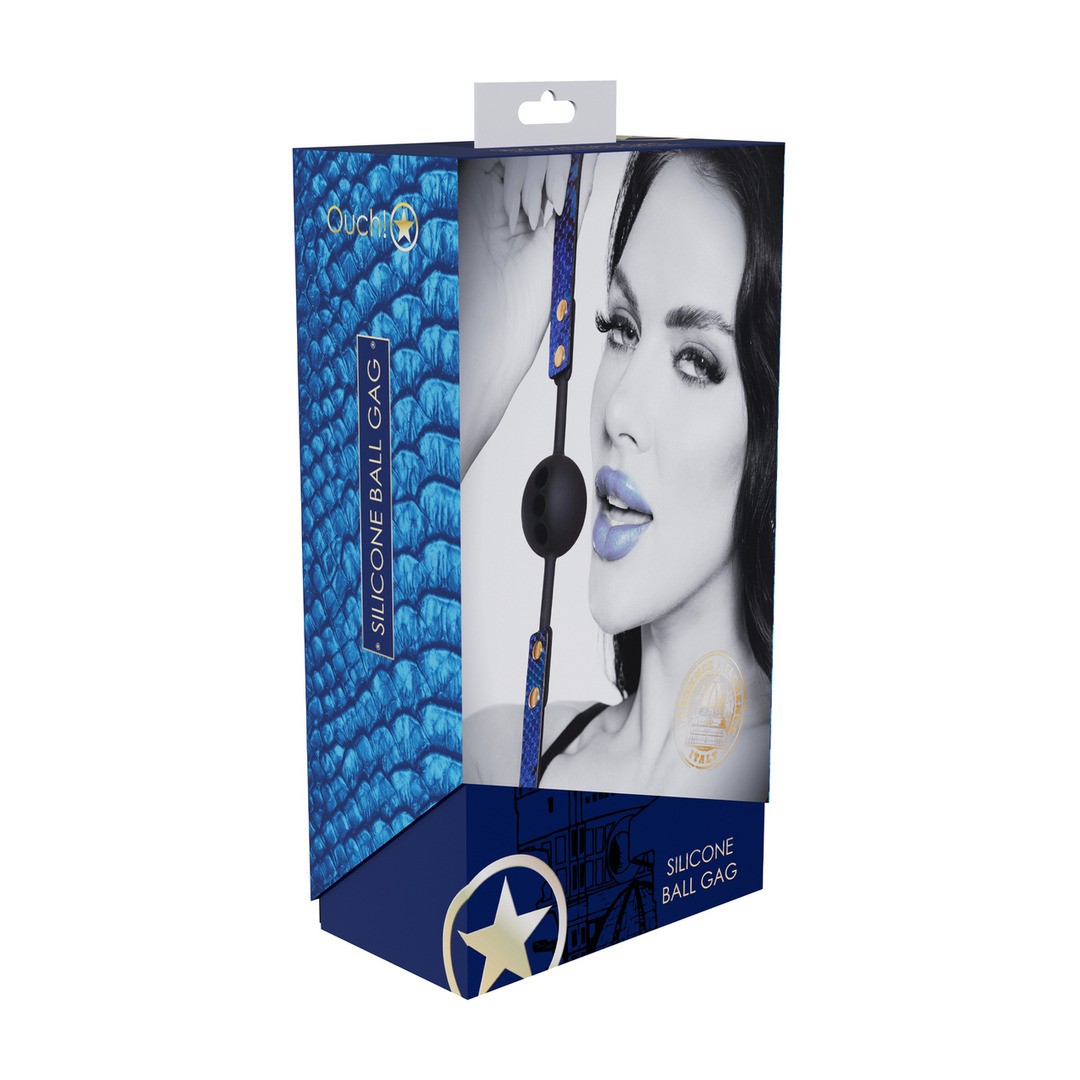 Bavaglio in silicone traspirante florence collection blu ouch!