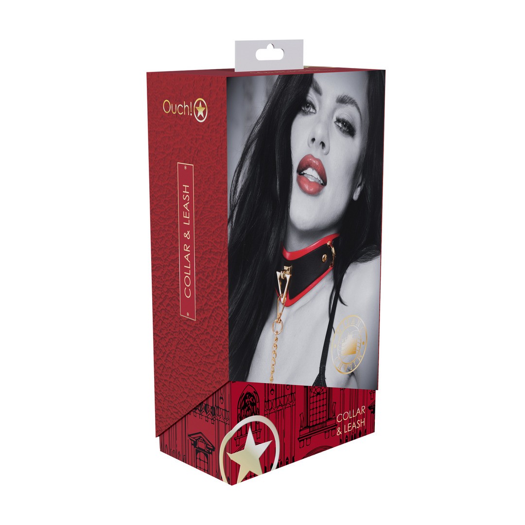 Ouch! – Collare con guinzaglio Milan Collection nero e rosso Ouch! – Collare con guinzaglio Milan Collection nero e rosso