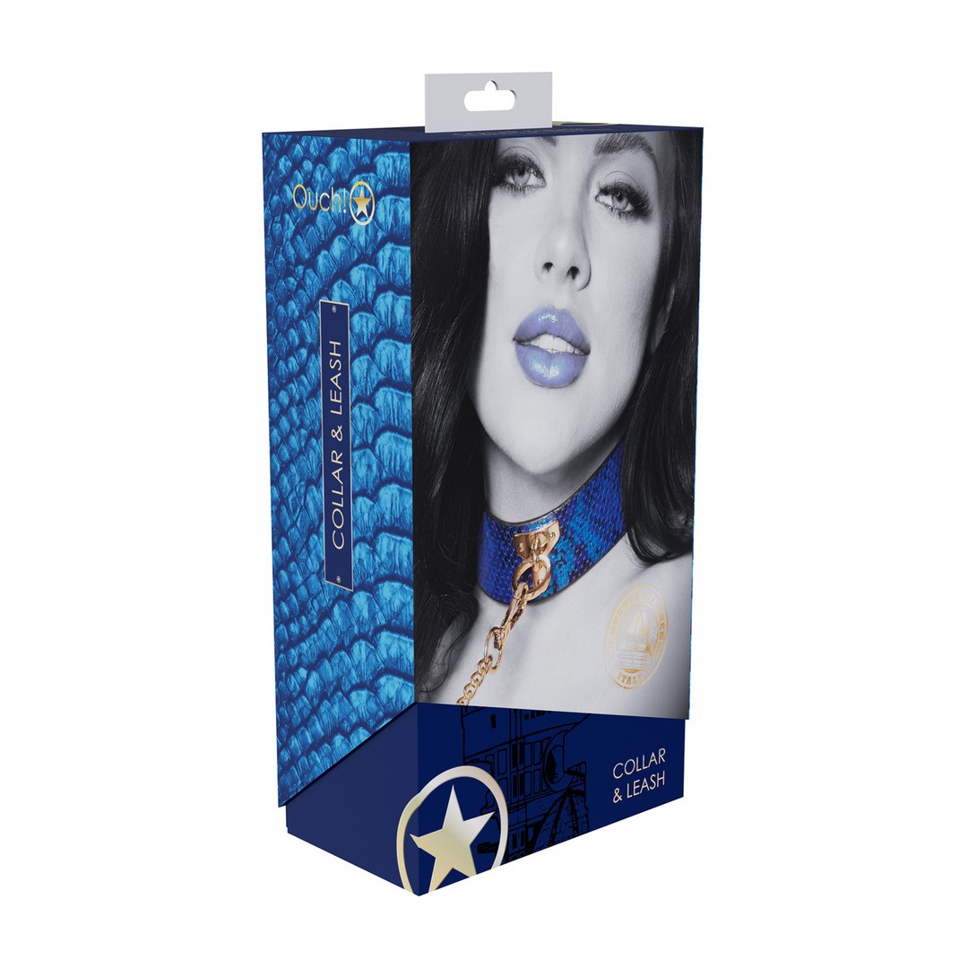 Ouch! – Collare con guinzaglio Florence Collection blu Ouch! – Collare con guinzaglio Florence Collection blu