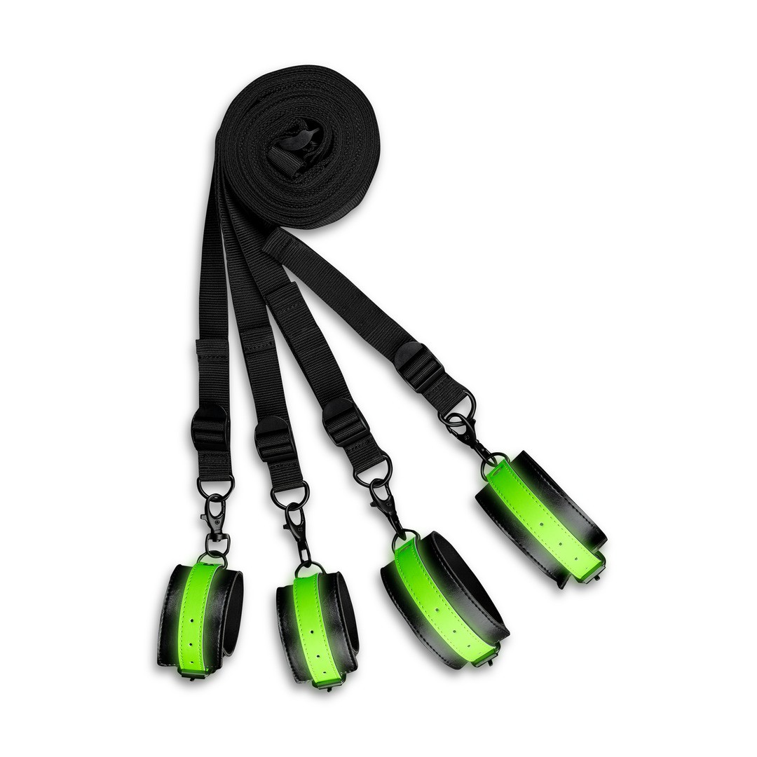 Set da restrizioni per letto fluorescenti glow in the dark ouch!