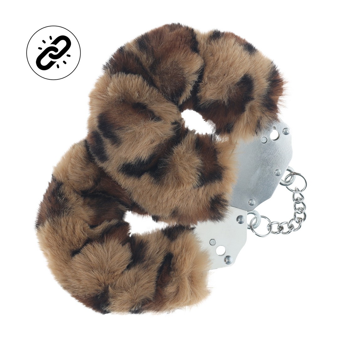 Manette di peluche heavy-duty fluffy leopard ouch! Manette di peluche heavy-duty fluffy leopard ouch!
