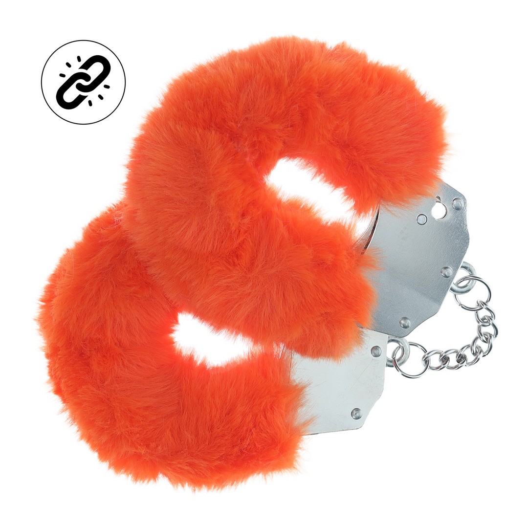 Manette di peluche heavy-duty fluffy arancione ouch!
