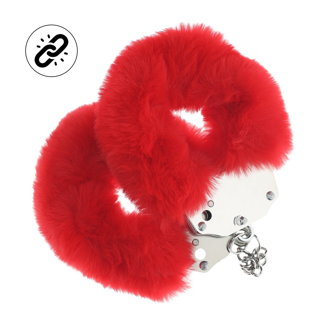 Manette di peluche heavy-duty fluffy rosso ouch! Manette di peluche heavy-duty fluffy rosso ouch!