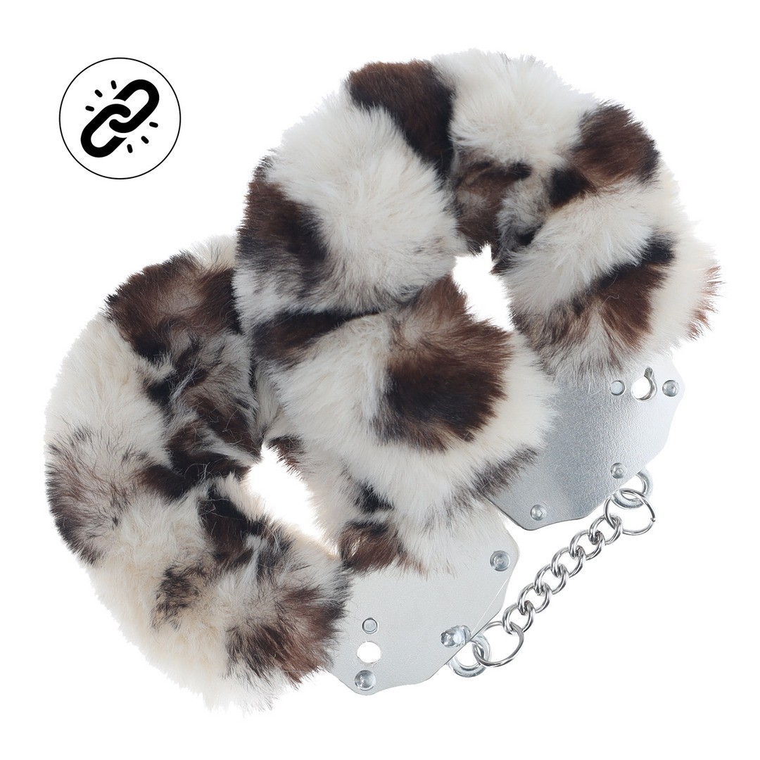 Manette di peluche heavy-duty fluffy snow leopard ouch!