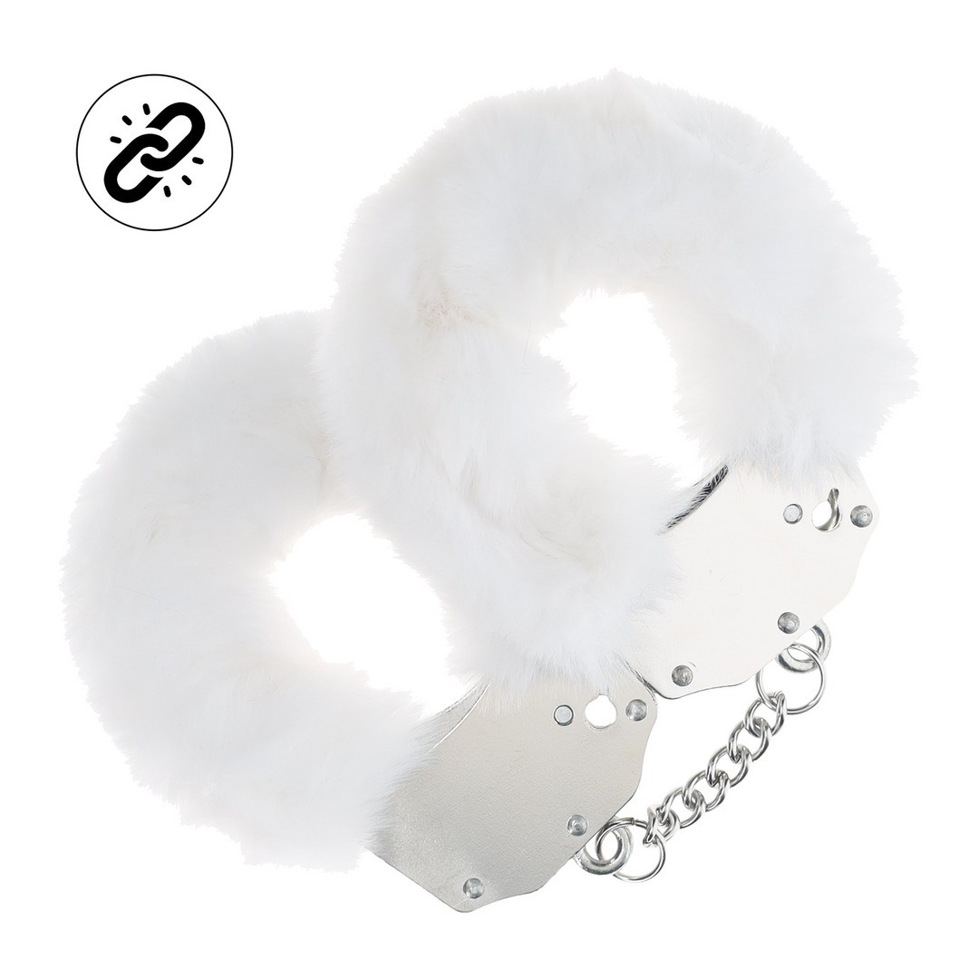 Manette di peluche heavy-duty fluffy bianco ouch! Manette di peluche heavy-duty fluffy bianco ouch!