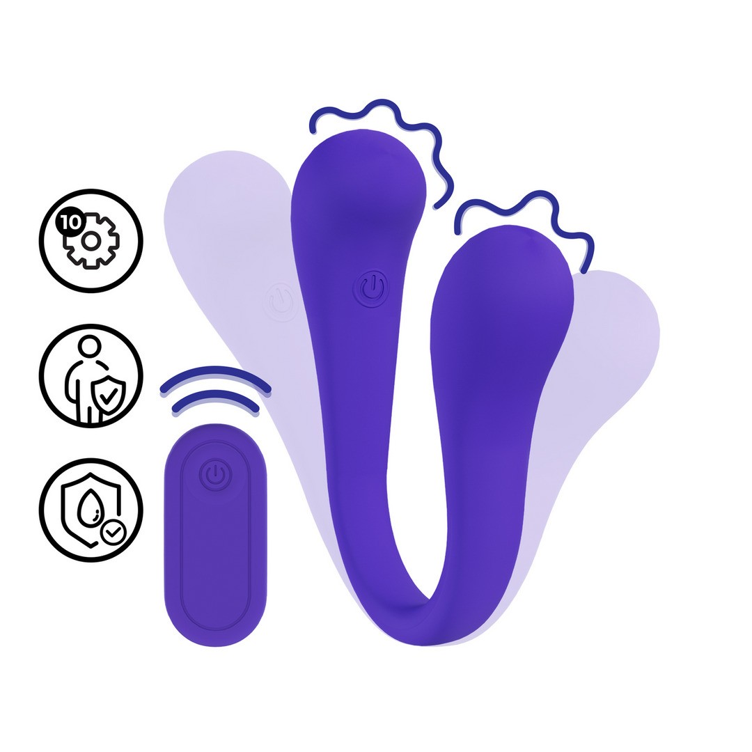 Vibratore flessibile con comando dual-ended bendable viola loveline