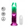 VIBRADOR CON LED Y MANDO A DISTANCIA LED VIBRATING STRAIGHT COCK 6 / 15 CM REALROCK